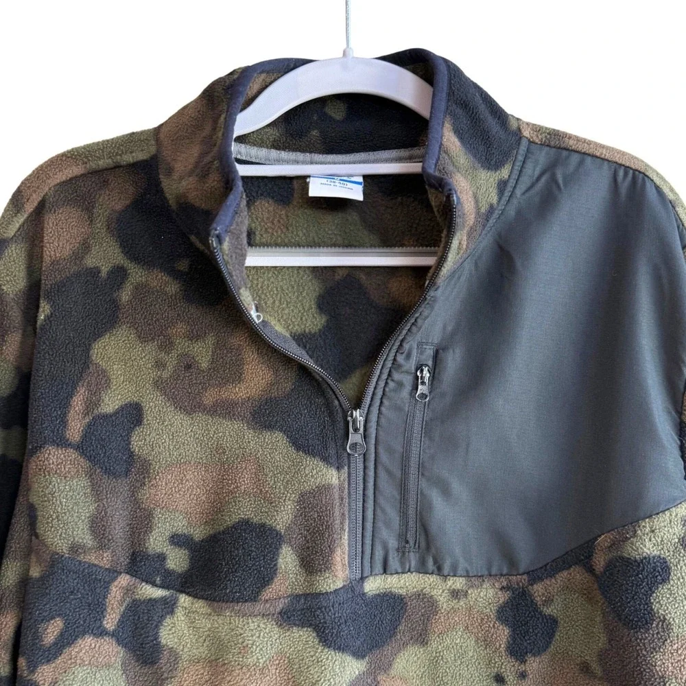 Starter‎ Mens Camouflage Fleece Quarter Zip Pullover Jacket Size M